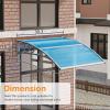imageVINGLI Window Awning Door Canopy Exterior 40quot x 80quot Awnings for Doors Polycarbonate Cover Patio Door Awning Rain Snow Sunlight Protection Hollow Sheet Clear Board ampamp Black BracketBlue Board  Grey Bracket