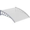 imageVINGLI Window Awning Door Canopy Exterior 40quot x 80quot Awnings for Doors Polycarbonate Cover Patio Door Awning Rain Snow Sunlight Protection Hollow Sheet Clear Board ampamp Black BracketClear Board  Grey Bracket