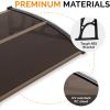 imageVINGLI Window Awning Door Canopy Exterior 40quot x 80quot Awnings for Doors Polycarbonate Cover Patio Door Awning Rain Snow Sunlight Protection Hollow Sheet Clear Board ampamp Black BracketBrown Board  Black Bracket