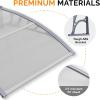 imageVINGLI Window Awning Door Canopy Exterior 40quot x 80quot Awnings for Doors Polycarbonate Cover Patio Door Awning Rain Snow Sunlight Protection Hollow Sheet Clear Board ampamp Black BracketClear Board  Grey Bracket
