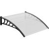 imageVINGLI Window Awning Door Canopy Exterior 40quot x 80quot Awnings for Doors Polycarbonate Cover Patio Door Awning Rain Snow Sunlight Protection Hollow Sheet Clear Board ampamp Black BracketClear Board  Black Bracket