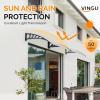 imageVINGLI Window Awning Door Canopy Exterior 40quot x 80quot Awnings for Doors Polycarbonate Cover Patio Door Awning Rain Snow Sunlight Protection Hollow Sheet Clear Board ampamp Black BracketClear Board  Black Bracket