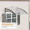 imageVINGLI Window Awning Door Canopy Exterior 40quot x 80quot Awnings for Doors Polycarbonate Cover Patio Door Awning Rain Snow Sunlight Protection Hollow Sheet Clear Board ampamp Black BracketClear Board  Black Bracket
