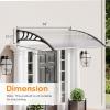 imageVINGLI Window Awning Door Canopy Exterior 40quot x 80quot Awnings for Doors Polycarbonate Cover Patio Door Awning Rain Snow Sunlight Protection Hollow Sheet Clear Board ampamp Black BracketClear Board  Black Bracket