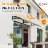 imageVINGLI Window Awning Door Canopy Exterior 40quot x 80quot Awnings for Doors Polycarbonate Cover Patio Door Awning Rain Snow Sunlight Protection Hollow Sheet Clear Board ampamp Black BracketBrown Board  Black Bracket