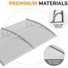 imageVINGLI Window Awning Door Canopy Exterior 40quot x 80quot Awnings for Doors Polycarbonate Cover Patio Door Awning Rain Snow Sunlight Protection Hollow Sheet Clear Board ampamp Black BracketClear Board  Grey Bracket
