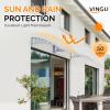 imageVINGLI Window Awning Door Canopy Exterior 40quot x 80quot Awnings for Doors Polycarbonate Cover Patio Door Awning Rain Snow Sunlight Protection Hollow Sheet Clear Board ampamp Black BracketClear Board  Grey Bracket