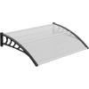 imageVINGLI Window Awning Door Canopy Exterior 40quot x 80quot Awnings for Doors Polycarbonate Cover Patio Door Awning Rain Snow Sunlight Protection Hollow Sheet Clear Board ampamp Black BracketClear Board  Black Bracket