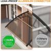 imageVINGLI Window Awning Door Canopy Exterior 40quot x 80quot Awnings for Doors Polycarbonate Cover Patio Door Awning Rain Snow Sunlight Protection Hollow Sheet Clear Board ampamp Black BracketBrown Board  Black Bracket