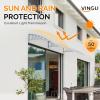 imageVINGLI Window Awning Door Canopy Exterior 40quot x 80quot Awnings for Doors Polycarbonate Cover Patio Door Awning Rain Snow Sunlight Protection Hollow Sheet Clear Board ampamp Black BracketClear Board  Grey Bracket