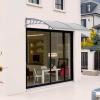 imageVINGLI Window Awning Door Canopy Exterior 40quot x 80quot Awnings for Doors Polycarbonate Cover Patio Door Awning Rain Snow Sunlight Protection Hollow Sheet Clear Board ampamp Black BracketClear Board  Grey Bracket
