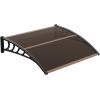 imageVINGLI Window Awning Door Canopy Exterior 40quot x 80quot Awnings for Doors Polycarbonate Cover Patio Door Awning Rain Snow Sunlight Protection Hollow Sheet Clear Board ampamp Black BracketBrown Board  Black Bracket