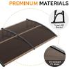 imageVINGLI Window Awning Door Canopy Exterior 40quot x 80quot Awnings for Doors Polycarbonate Cover Patio Door Awning Rain Snow Sunlight Protection Hollow Sheet Clear Board ampamp Black BracketBrown Board  Black Bracket