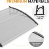 imageVINGLI Window Awning Door Canopy Exterior 40quot x 80quot Awnings for Doors Polycarbonate Cover Patio Door Awning Rain Snow Sunlight Protection Hollow Sheet Clear Board ampamp Black BracketClear Board  Black Bracket