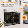 imageVINGLI Window Awning Door Canopy Exterior 40quot x 80quot Awnings for Doors Polycarbonate Cover Patio Door Awning Rain Snow Sunlight Protection Hollow Sheet Clear Board ampamp Black BracketClear Board  Black Bracket