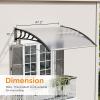 imageVINGLI Window Awning Door Canopy Exterior 40quot x 80quot Awnings for Doors Polycarbonate Cover Patio Door Awning Rain Snow Sunlight Protection Hollow Sheet Clear Board ampamp Black BracketClear Board  Black Bracket