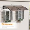 imageVINGLI Window Awning Door Canopy Exterior 40quot x 80quot Awnings for Doors Polycarbonate Cover Patio Door Awning Rain Snow Sunlight Protection Hollow Sheet Clear Board ampamp Black BracketBrown Board  Black Bracket