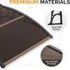 imageVINGLI Window Awning Door Canopy Exterior 40quot x 80quot Awnings for Doors Polycarbonate Cover Patio Door Awning Rain Snow Sunlight Protection Hollow Sheet Clear Board ampamp Black BracketBrown Board  Black Bracket