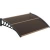 imageVINGLI Window Awning Door Canopy Exterior 40quot x 80quot Awnings for Doors Polycarbonate Cover Patio Door Awning Rain Snow Sunlight Protection Hollow Sheet Clear Board ampamp Black BracketBrown Board  Black Bracket