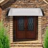imageVINGLI Window Awning Door Canopy Exterior 40quot x 80quot Awnings for Doors Polycarbonate Cover Patio Door Awning Rain Snow Sunlight Protection Hollow Sheet Clear Board ampamp Black BracketBlack bracketTransparent Sheet