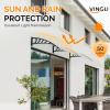 imageVINGLI Window Awning Door Canopy Exterior 40quot x 80quot Awnings for Doors Polycarbonate Cover Patio Door Awning Rain Snow Sunlight Protection Hollow Sheet Clear Board ampamp Black BracketClear Board  Black Bracket