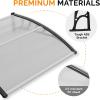 imageVINGLI Window Awning Door Canopy Exterior 40quot x 80quot Awnings for Doors Polycarbonate Cover Patio Door Awning Rain Snow Sunlight Protection Hollow Sheet Clear Board ampamp Black BracketClear Board  Black Bracket