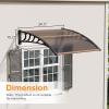 imageVINGLI Window Awning Door Canopy Exterior 40quot x 80quot Awnings for Doors Polycarbonate Cover Patio Door Awning Rain Snow Sunlight Protection Hollow Sheet Clear Board ampamp Black BracketBrown Board  Black Bracket