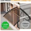 imageVINGLI Window Awning Door Canopy Exterior 40quot x 80quot Awnings for Doors Polycarbonate Cover Patio Door Awning Rain Snow Sunlight Protection Hollow Sheet Clear Board ampamp Black BracketBrown Board  Black Bracket