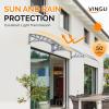 imageVINGLI Window Awning Door Canopy Exterior 40quot x 80quot Awnings for Doors Polycarbonate Cover Patio Door Awning Rain Snow Sunlight Protection Hollow Sheet Clear Board ampamp Black BracketGrey Board  Grey Bracket