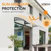 imageVINGLI Window Awning Door Canopy Exterior 40quot x 80quot Awnings for Doors Polycarbonate Cover Patio Door Awning Rain Snow Sunlight Protection Hollow Sheet Clear Board ampamp Black BracketClear Board  Black Bracket