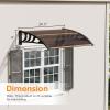 imageVINGLI Window Awning Door Canopy Exterior 40quot x 80quot Awnings for Doors Polycarbonate Cover Patio Door Awning Rain Snow Sunlight Protection Hollow Sheet Clear Board ampamp Black BracketBrown Board  Black Bracket