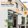 imageVINGLI Window Awning Door Canopy Exterior 40quot x 80quot Awnings for Doors Polycarbonate Cover Patio Door Awning Rain Snow Sunlight Protection Hollow Sheet Clear Board ampamp Black BracketBrown Board  Black Bracket