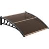 imageVINGLI Window Awning Door Canopy Exterior 40quot x 80quot Awnings for Doors Polycarbonate Cover Patio Door Awning Rain Snow Sunlight Protection Hollow Sheet Clear Board ampamp Black BracketBrown Board  Black Bracket