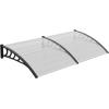 imageVINGLI Window Awning Door Canopy Exterior 40quot x 80quot Awnings for Doors Polycarbonate Cover Patio Door Awning Rain Snow Sunlight Protection Hollow Sheet Clear Board ampamp Black BracketClear Board  Black Bracket