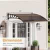imageVINGLI Window Awning Door Canopy Exterior 40quot x 80quot Awnings for Doors Polycarbonate Cover Patio Door Awning Rain Snow Sunlight Protection Hollow Sheet Clear Board ampamp Black BracketBrown Board  Black Bracket