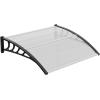 imageVINGLI Window Awning Door Canopy Exterior 40quot x 80quot Awnings for Doors Polycarbonate Cover Patio Door Awning Rain Snow Sunlight Protection Hollow Sheet Clear Board ampamp Black BracketClear Board  Black Bracket