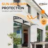 imageVINGLI Window Awning Door Canopy Exterior 40quot x 80quot Awnings for Doors Polycarbonate Cover Patio Door Awning Rain Snow Sunlight Protection Hollow Sheet Clear Board ampamp Black BracketClear Board  Black Bracket