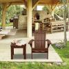 imageVINGLI Wooden Adirondack Chair Comfy Patio Chair Foldable Outdoor Chair Weather Resistant Chair for Deck Porch Backyard GardenCarbonized Color
