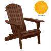 imageVINGLI Wooden Adirondack Chair Comfy Patio Chair Foldable Outdoor Chair Weather Resistant Chair for Deck Porch Backyard GardenCarbonized Color