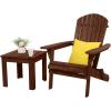 imageVINGLI Wooden Adirondack Chair Comfy Patio Chair Foldable Outdoor Chair Weather Resistant Chair for Deck Porch Backyard GardenCarbonized Color