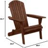 imageVINGLI Wooden Adirondack Chair Comfy Patio Chair Foldable Outdoor Chair Weather Resistant Chair for Deck Porch Backyard GardenCarbonized Color