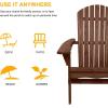 imageVINGLI Wooden Adirondack Chair Comfy Patio Chair Foldable Outdoor Chair Weather Resistant Chair for Deck Porch Backyard GardenCarbonized Color