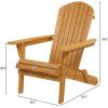 imageVINGLI Wooden Adirondack Chair Comfy Patio Chair Foldable Outdoor Chair Weather Resistant Chair for Deck Porch Backyard GardenNatural Color