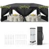 imageVINGLI 10x20 ft Pop Up Canopy Tent with 6 Sidewalls Canopy 10x20 with Carry Bag Outdoor Gazebo Canopy Tent Camping Tent Patio Event Tent Outdoor Canopy Commercial CanopyBlackBlack