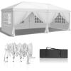 imageVINGLI 10x20 ft Pop Up Canopy Tent with 6 Sidewalls Canopy 10x20 with Carry Bag Outdoor Gazebo Canopy Tent Camping Tent Patio Event Tent Outdoor Canopy Commercial CanopyBlackWhite
