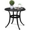 imageVINGLI 24 Cast Aluminum Outdoor Side Table All Weather Round Patio Coffee Table Porch Table Outdoor Bistro Table Outdoor End Table BronzeBlack
