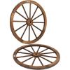 imageVINGLI 24quot Decorative Wooden Wheel Set of 2 Vintage Old Western Style Wall Hanging Wood Wagon Wheel for Bar Garage Patio Carbonized Solid Fir Wood30