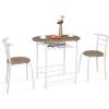 imageVINGLI 3 Piece Dining SetSmall Kitchen Table Set for 2Breakfast Table SetKitchen Wooden Table and 2 Chairs for Small SpaceDining RoomApartmentMetal FrameWine RackWhiteampampWarm OakWarm Oak