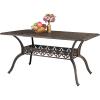 imageVINGLI 354 Dia Patio Dining Table with Umbrella Hole Cast Aluminum Bistro Table for Outdoor Garden Use 354 Dia x 295 H59 Inch
