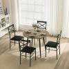 imageVINGLI 354quot Small Round Dining Table Set for 4Modern Kitchen Dining Table with Upholstered Chairs for Home Dining Room